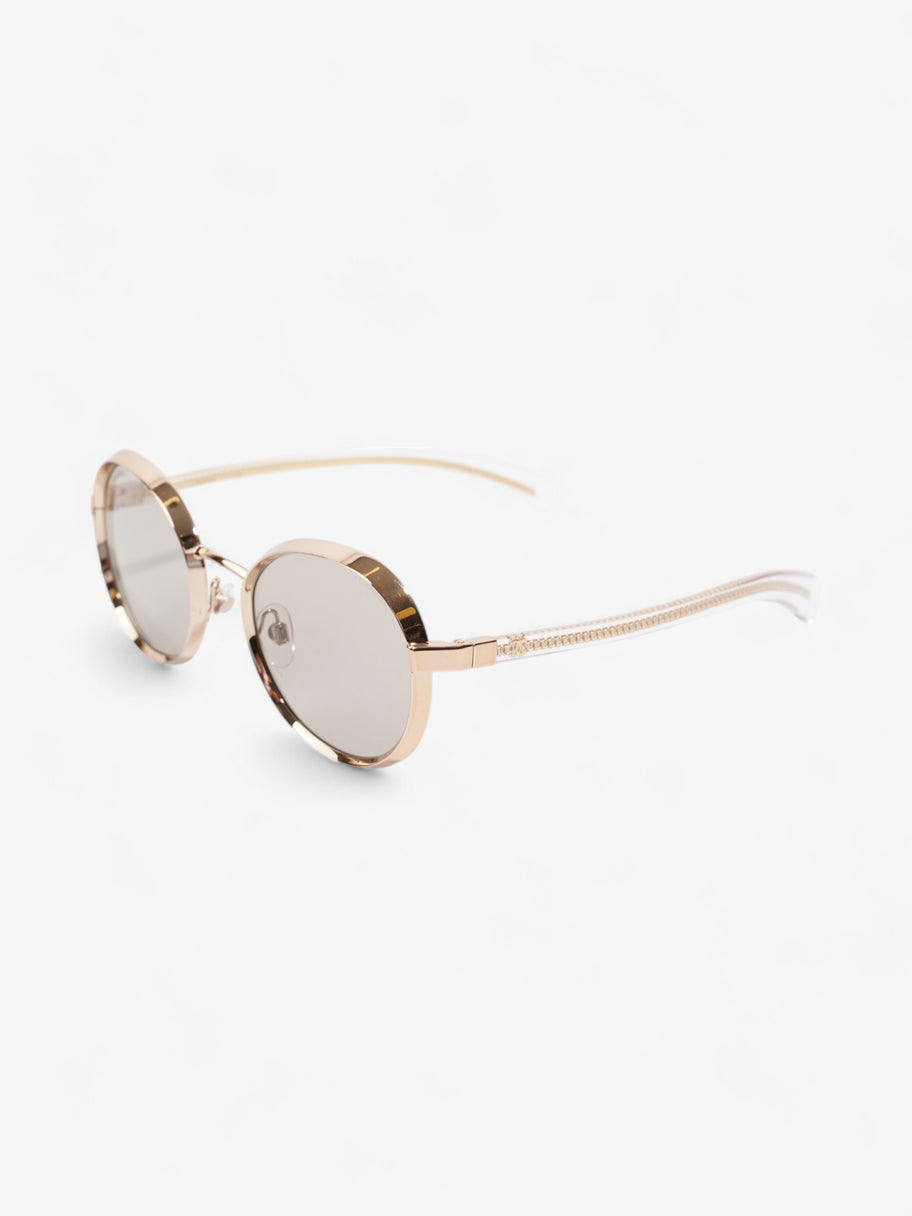 Chanel Round Sunglasses Gold Acetate 125mm Image 5