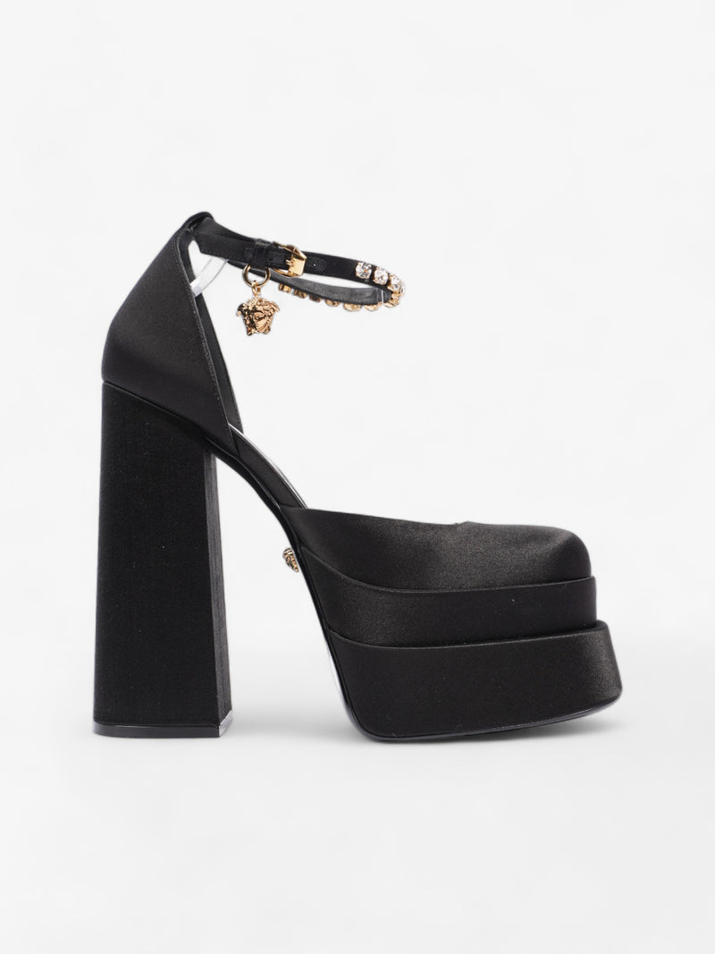  Medusa Aevitas Platform Sandal 65 Black Satin EU 40.5 UK 7.5