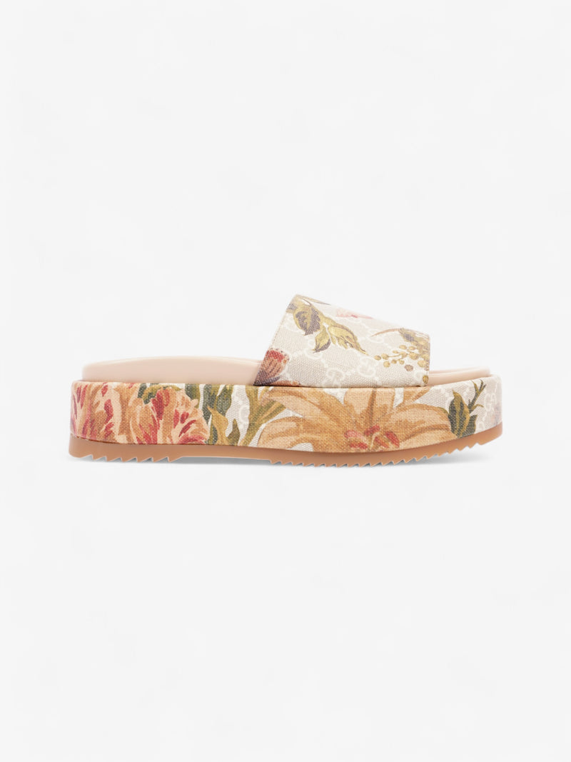  Gucci GG Flora Platform Slides GG Supreme / Multicoloured Canvas EU 38 UK 5