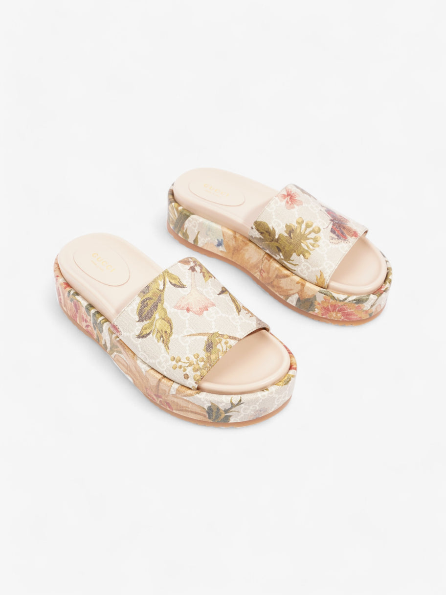 Gucci GG Flora Platform Slides GG Supreme / Multicoloured Canvas EU 38 UK 5 Image 2