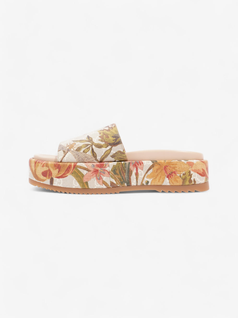 Gucci GG Flora Platform Slides GG Supreme / Multicoloured Canvas EU 38 UK 5 Image 3