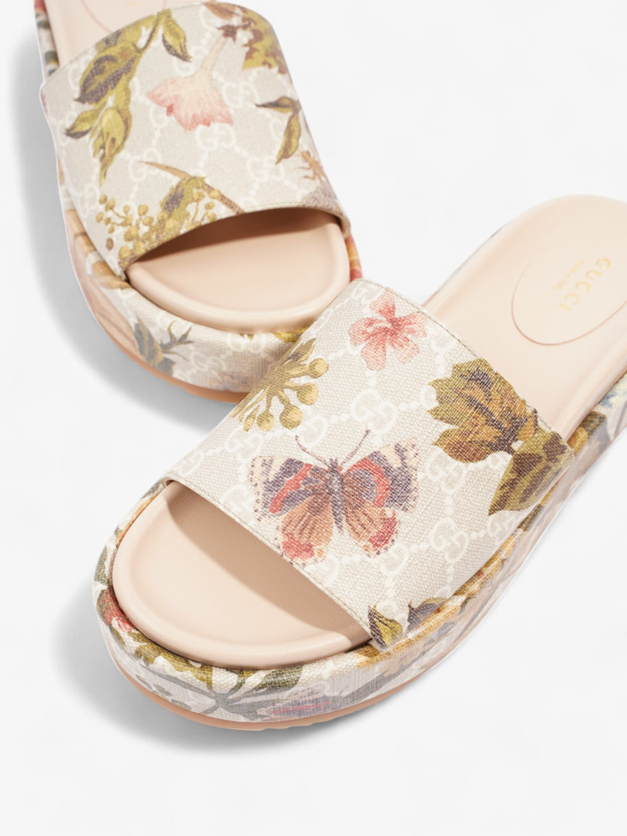 Gucci GG Flora Platform Slides GG Supreme / Multicoloured Canvas EU 38 UK 5 Image 9