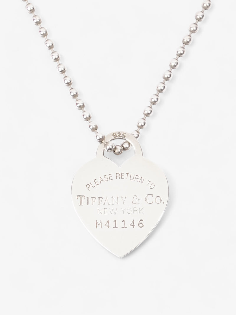  Tiffany and Co Return to Tiffany Heart Pendant Necklace Silver Silver Sterling