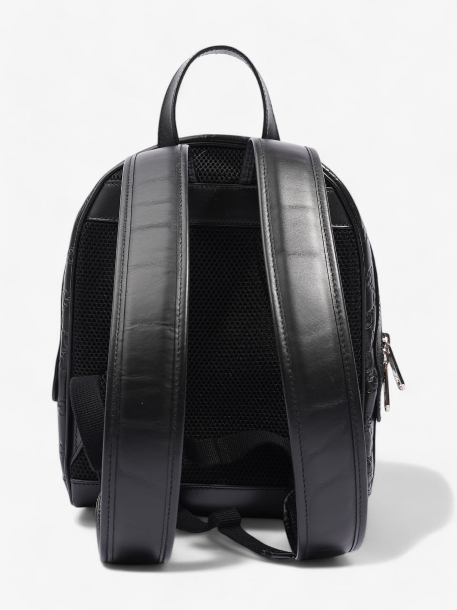 Gucci Signature Backpack Black Embossed Leather Small Image 4