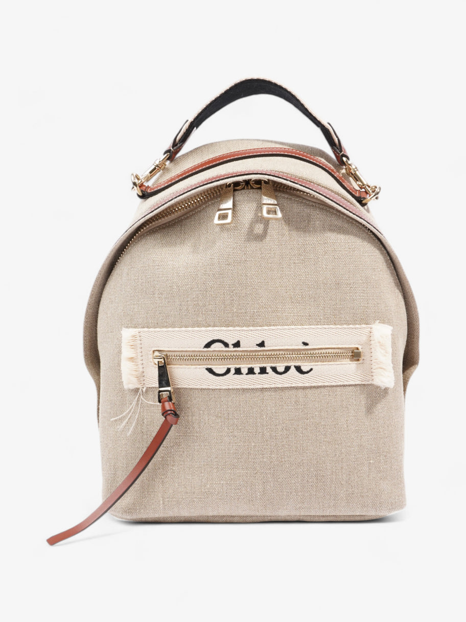 Chloe Woody Backpack Sepia Brown Cotton Image 1