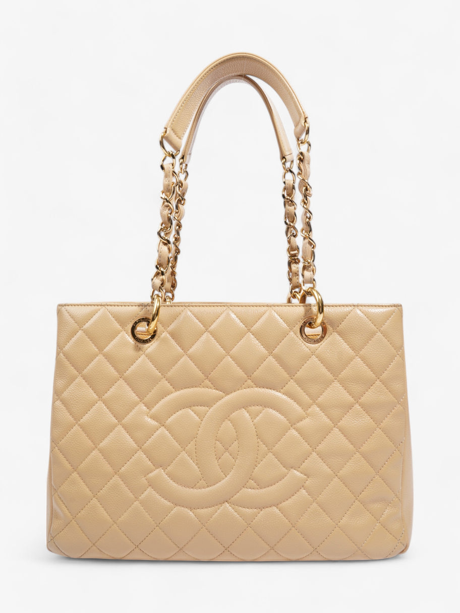 Chanel Grand Shopping Tote Neutral Caviar Leather Image 1