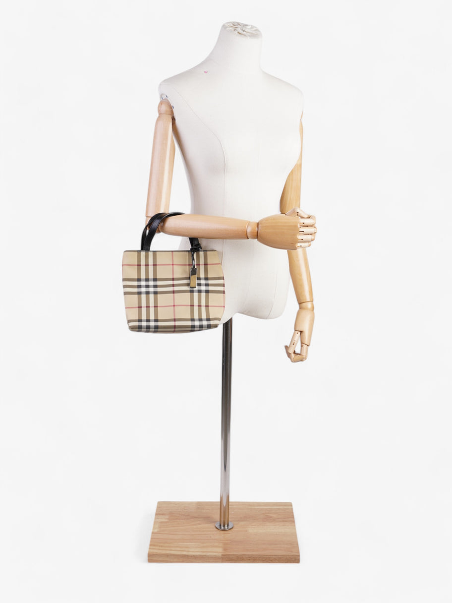 Burberry London Tote Nova Check / Black Canvas Mini Image 2