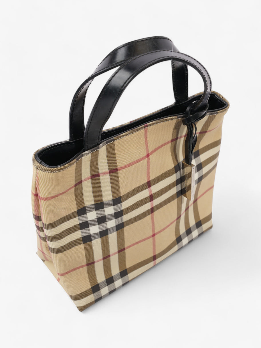 Burberry London Tote Nova Check / Black Canvas Mini Image 7