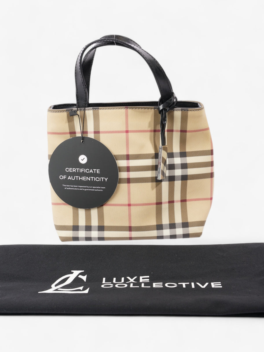 Burberry London Tote Nova Check / Black Canvas Mini Image 9