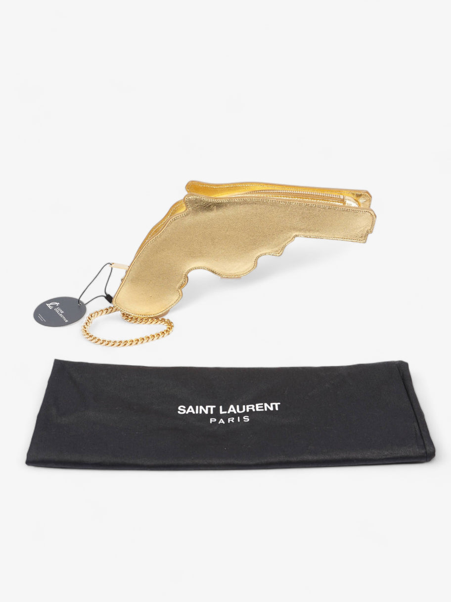 Saint Laurent Pistol Clutch Gold Leather Image 7