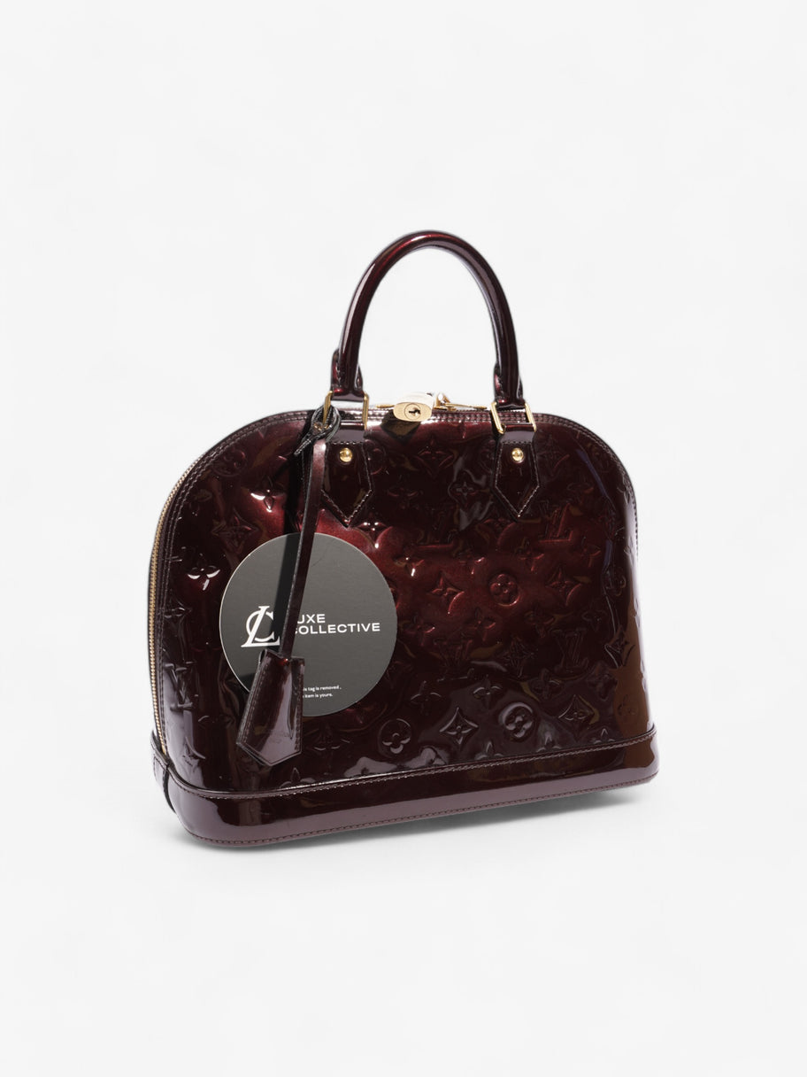 Louis Vuitton Alma Monogram Vernis / Amarante Vernis Leather PM Image 9