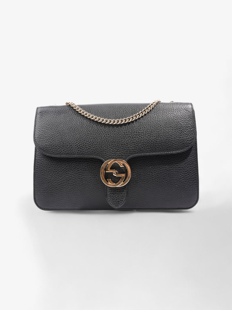  Gucci Interlocking GG Crossbody Bag Black Leather