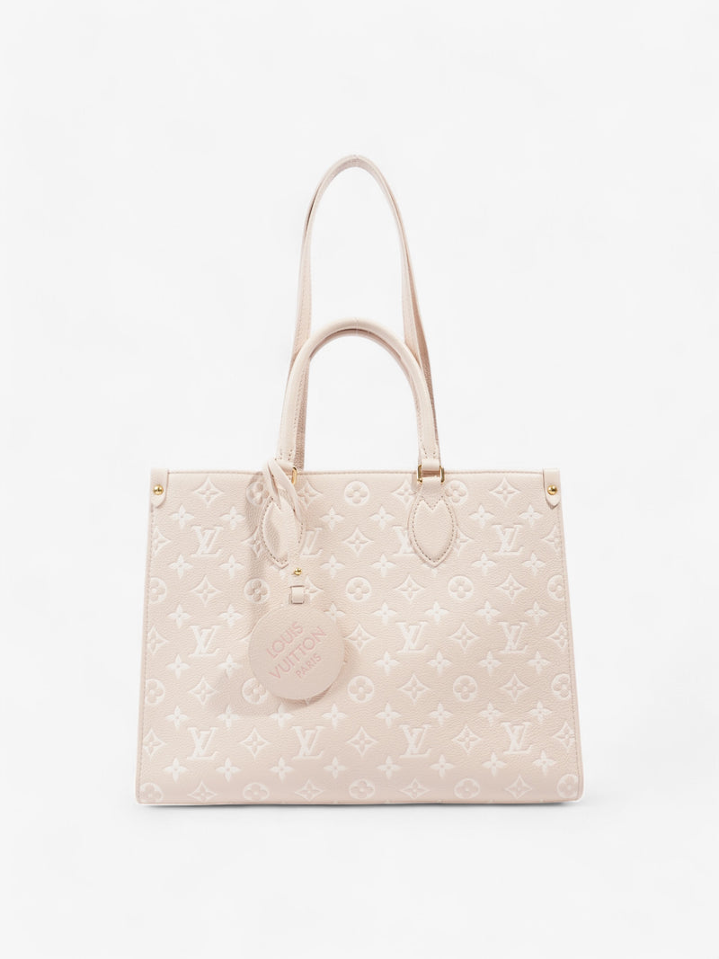  Louis Vuitton OnTheGo Rose Beige  / Monogram Empriente / Yellow Empreinte Leather MM