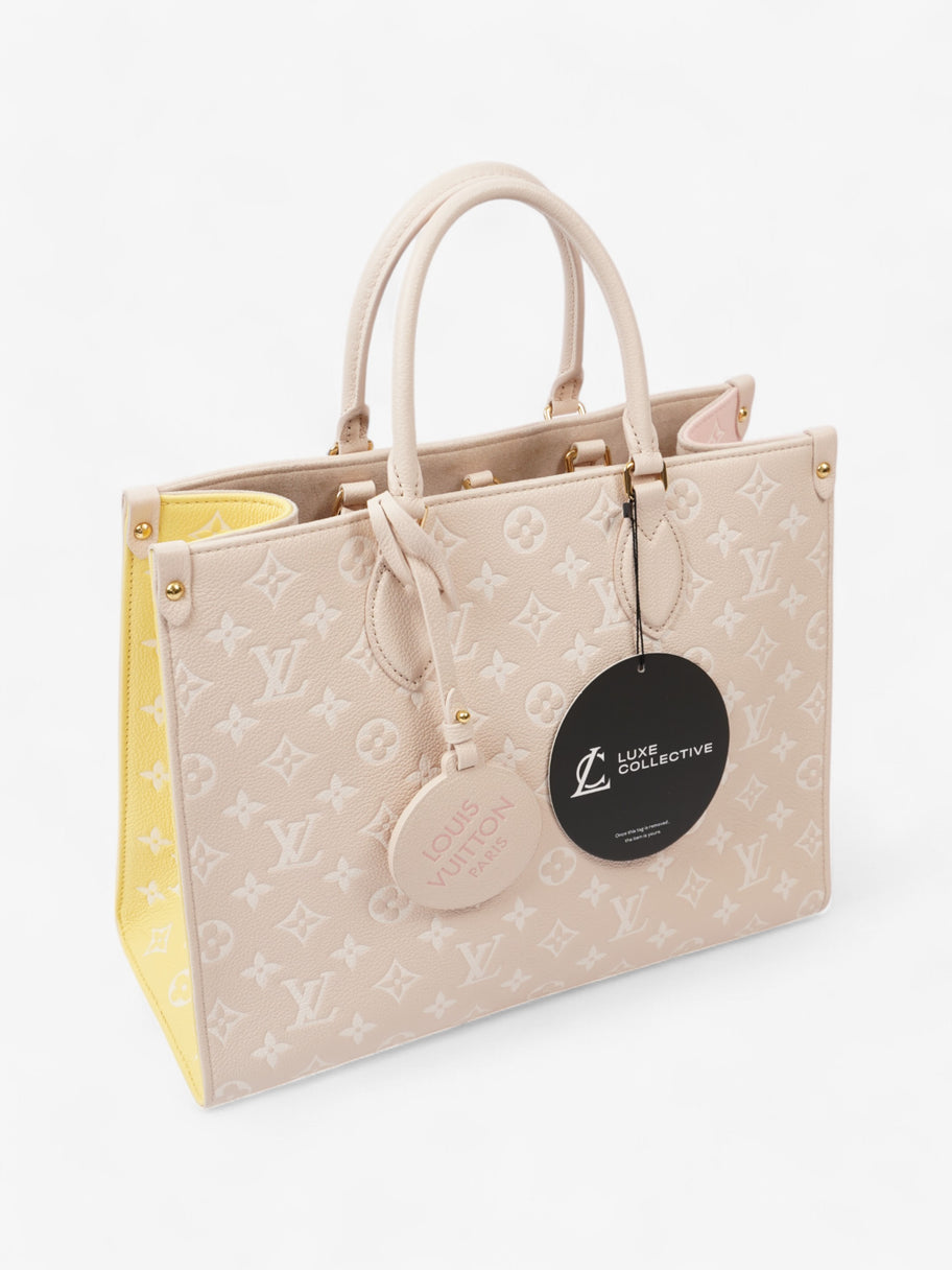 Louis Vuitton OnTheGo Rose Beige  / Monogram Empriente / Yellow Empreinte Leather MM Image 9