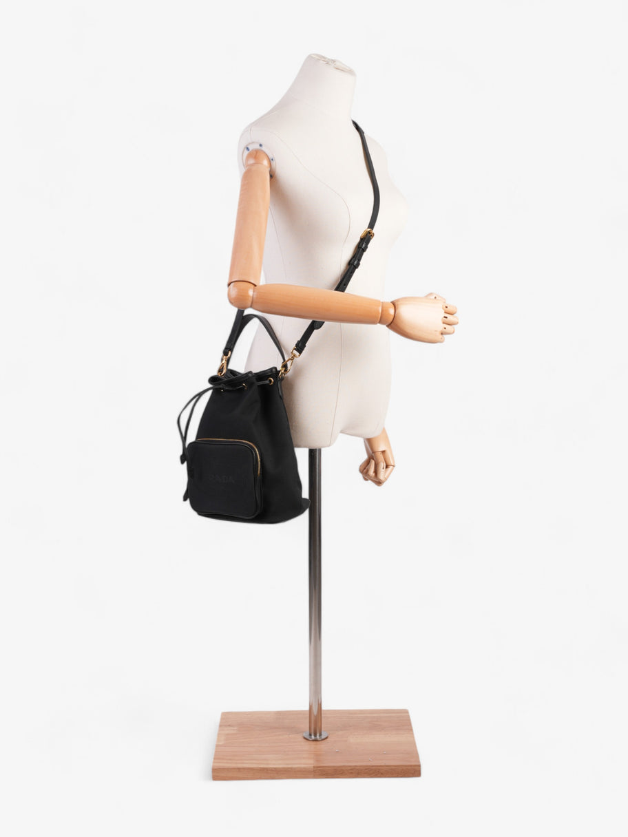 Prada Duet Bucket Bag Black Canvas Image 2