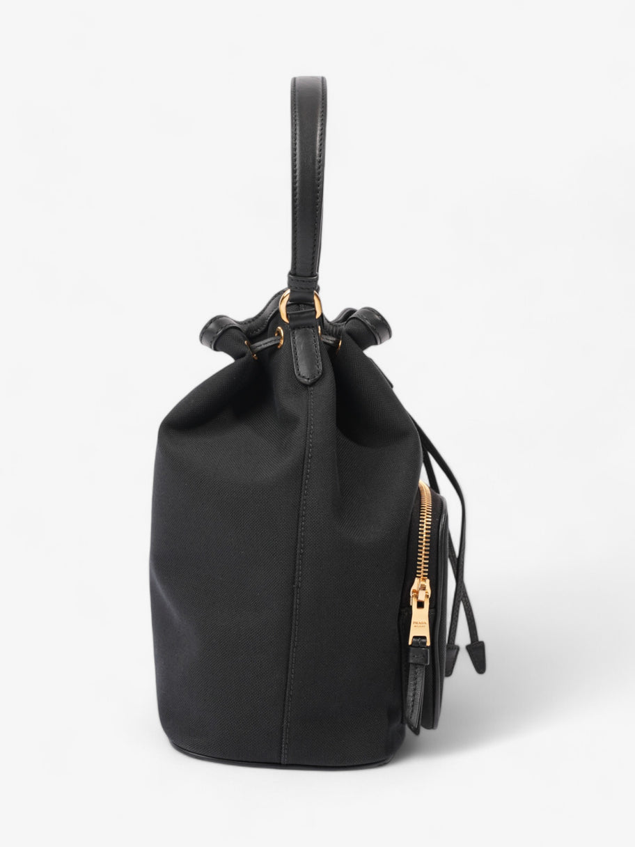 Prada Duet Bucket Bag Black Canvas Image 5