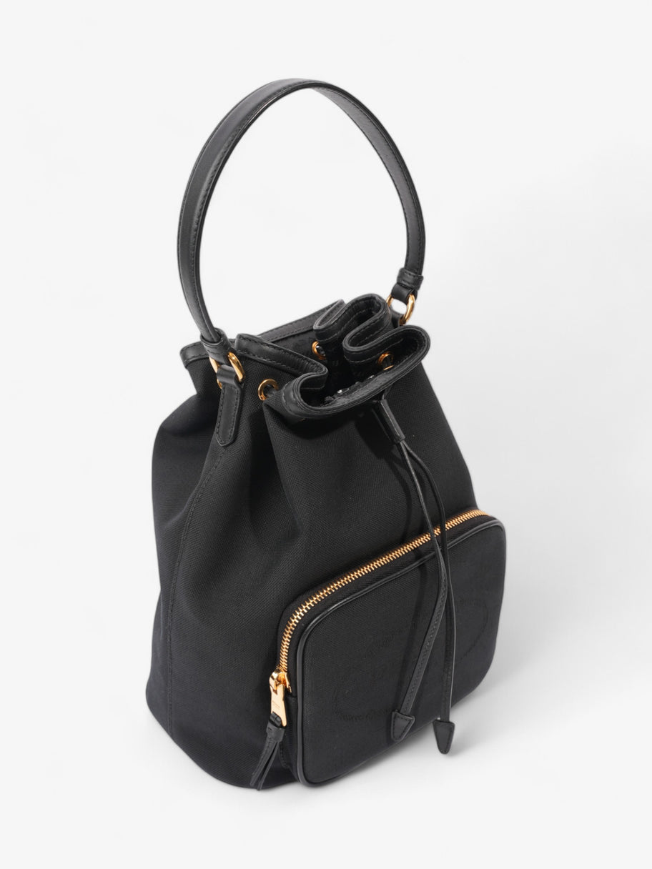 Prada Duet Bucket Bag Black Canvas Image 7