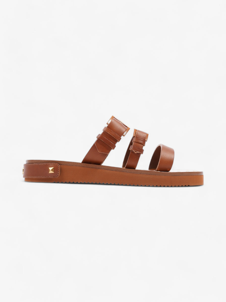 Buckled Flat Slide Tan Leather EU 39.5 UK 6.5 Image 1