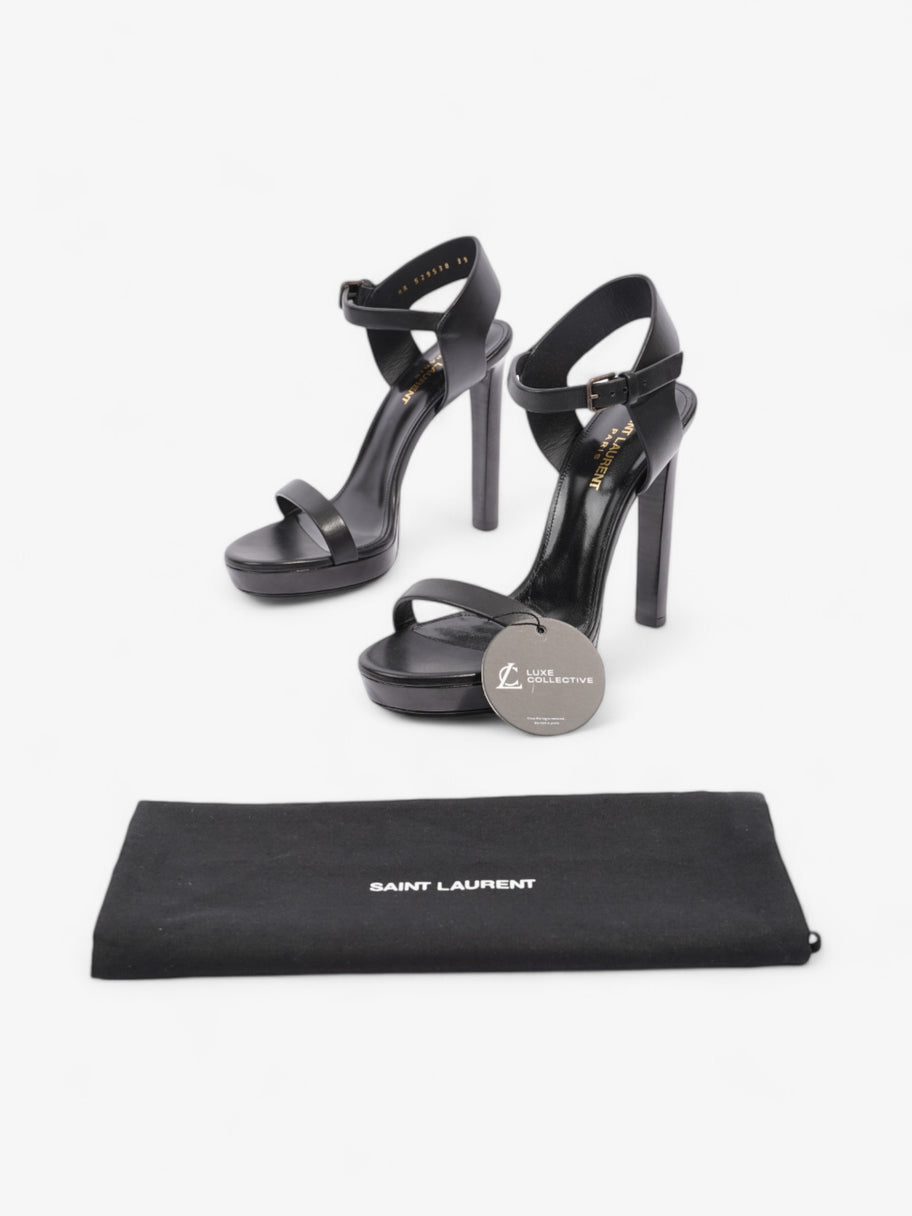 Saint Laurent Ankle Strap Heels 120 Black Leather EU 39 UK 6 Image 10