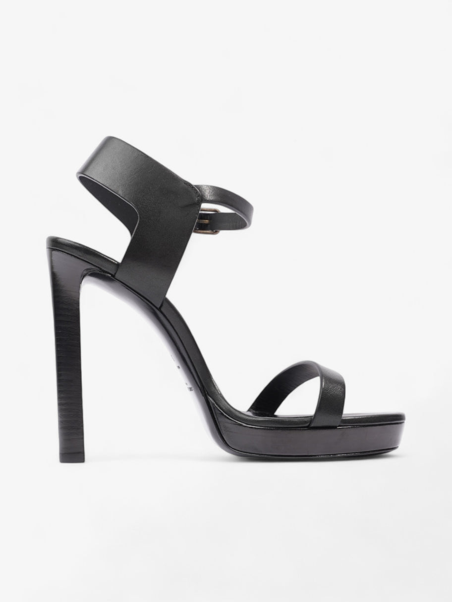 Saint Laurent Ankle Strap Heels 120 Black Leather EU 39 UK 6 Image 4