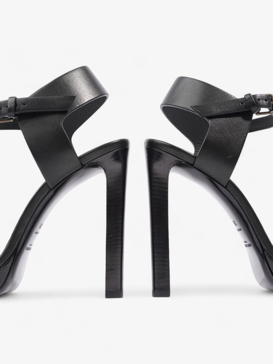 Saint Laurent Ankle Strap Heels 120 Black Leather EU 39 UK 6 Image 9