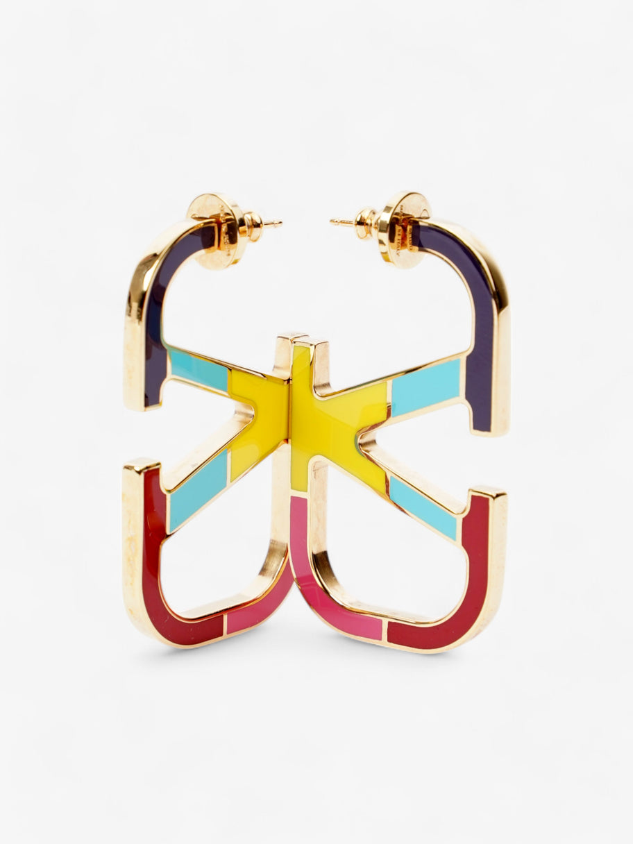 Valentino V Logo Earrings Gold / Multicoloured Base Metal Image 6