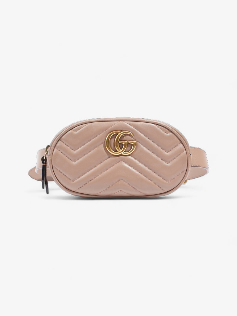  Gucci GG Marmont Belt Bag Porcelain Rose Matelasse Leather