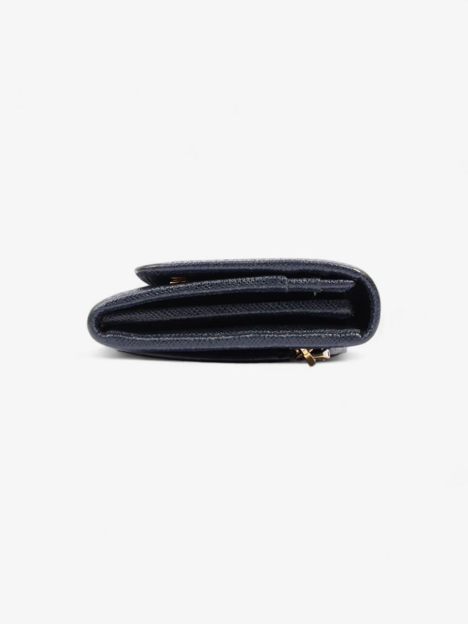 Prada Continental Wallet Navy Blue Saffiano Leather Image 4