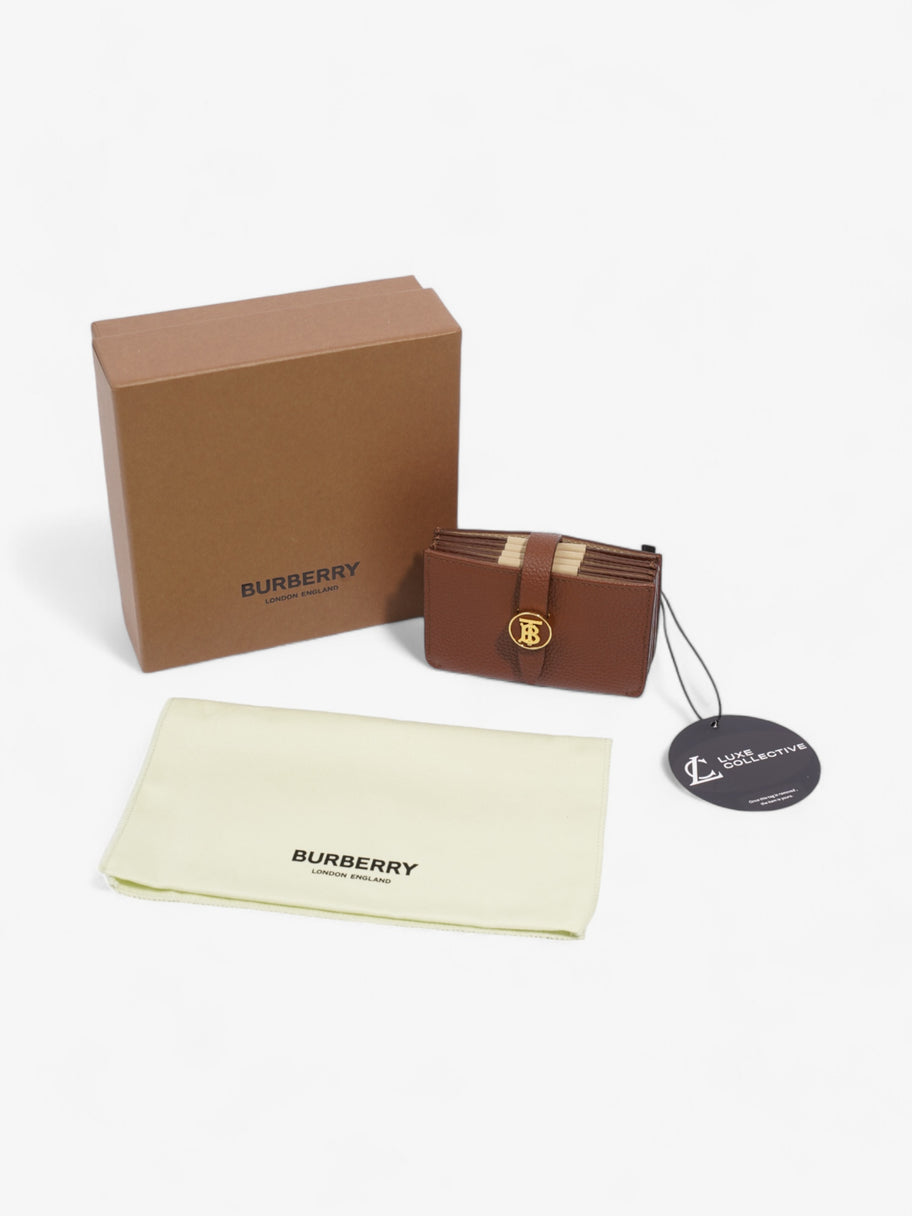 Burberry TB Fold Wallet Brown Leather Image 8