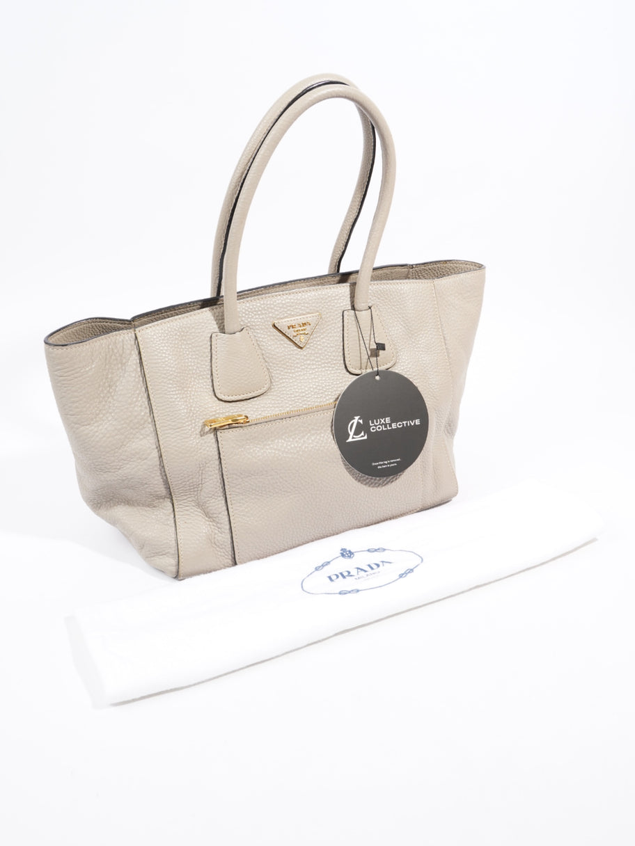 Prada Shopping Tote Grey Leather Image 9