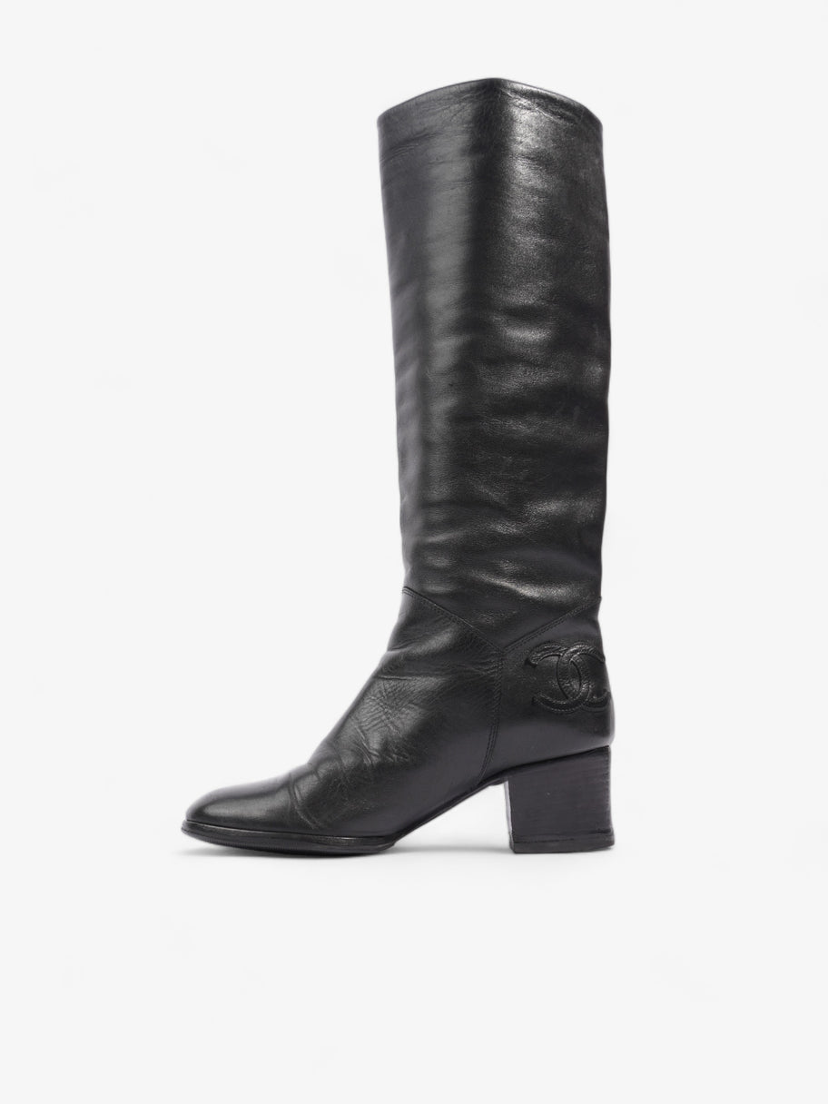CC Knee High Riding Boots Black Leather EU 36 UK 3 Image 3