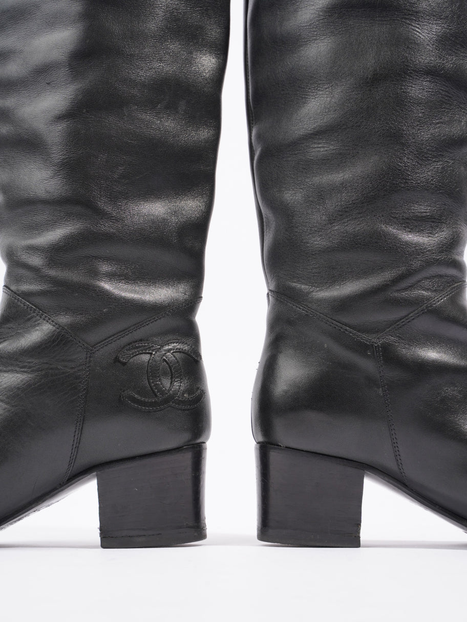 CC Knee High Riding Boots Black Leather EU 36 UK 3 Image 9