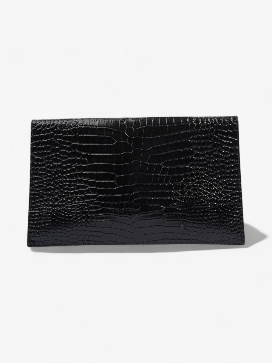 Saint Laurent Uptown Clutch Black Embossed Leather Image 3