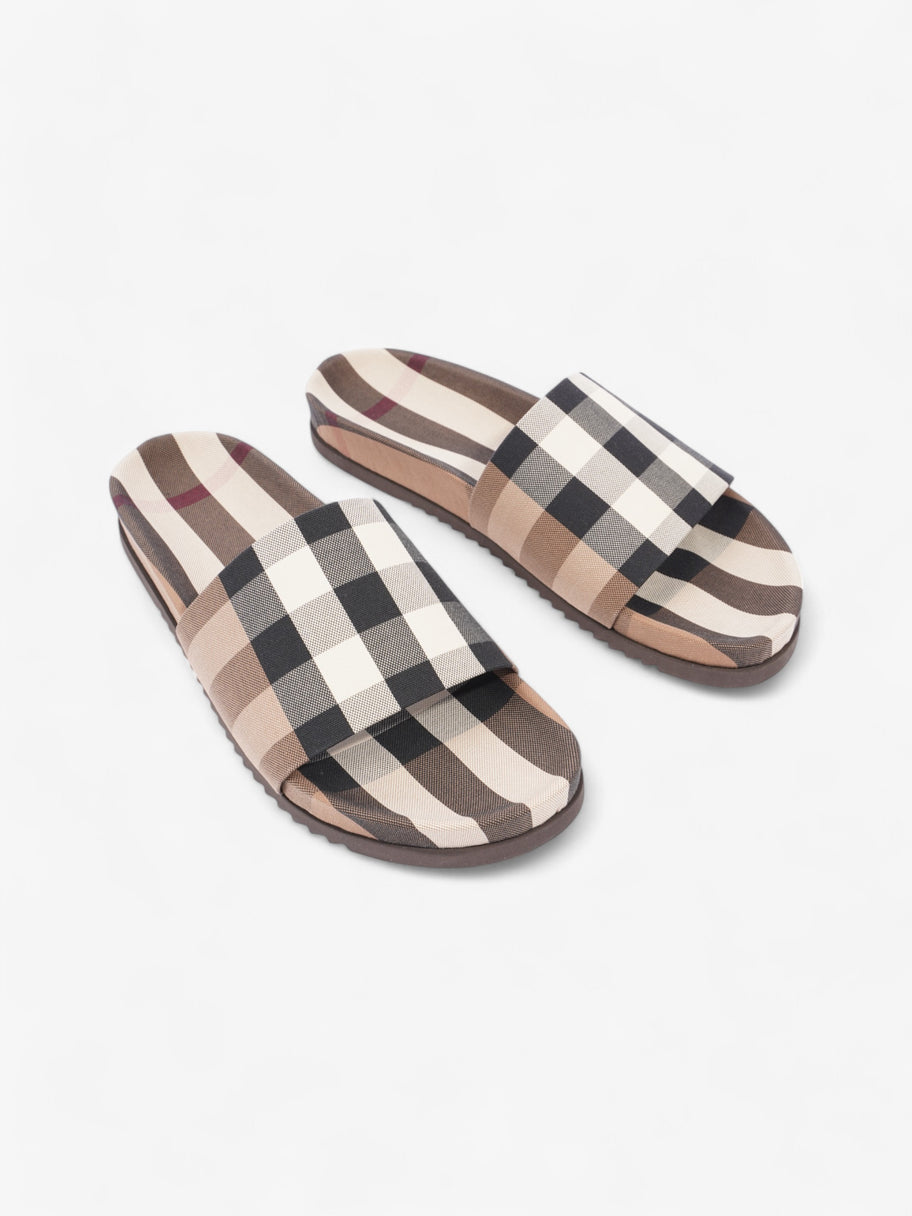 Burberry Check Slide Dark Birch Brown Cotton EU 43 UK 9 Image 2