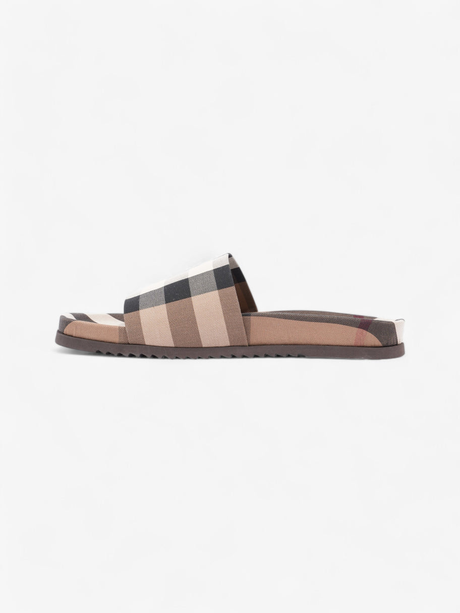 Burberry Check Slide Dark Birch Brown Cotton EU 43 UK 9 Image 3