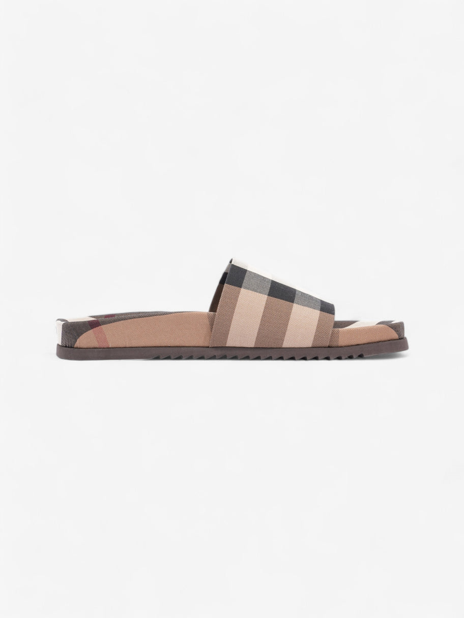 Burberry Check Slide Dark Birch Brown Cotton EU 43 UK 9 Image 4