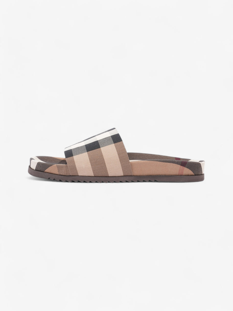 Burberry Check Slide Dark Birch Brown Cotton EU 43 UK 9 Image 5