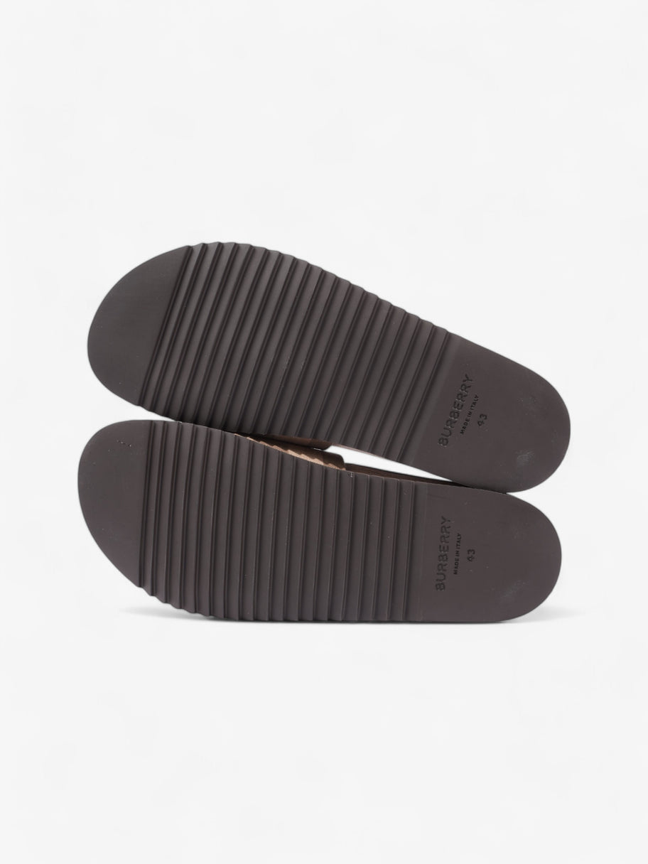 Burberry Check Slide Dark Birch Brown Cotton EU 43 UK 9 Image 7