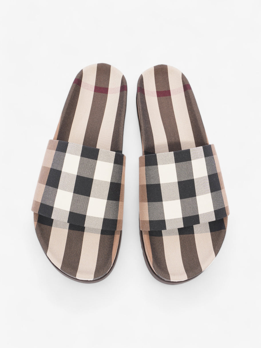 Burberry Check Slide Dark Birch Brown Cotton EU 43 UK 9 Image 8