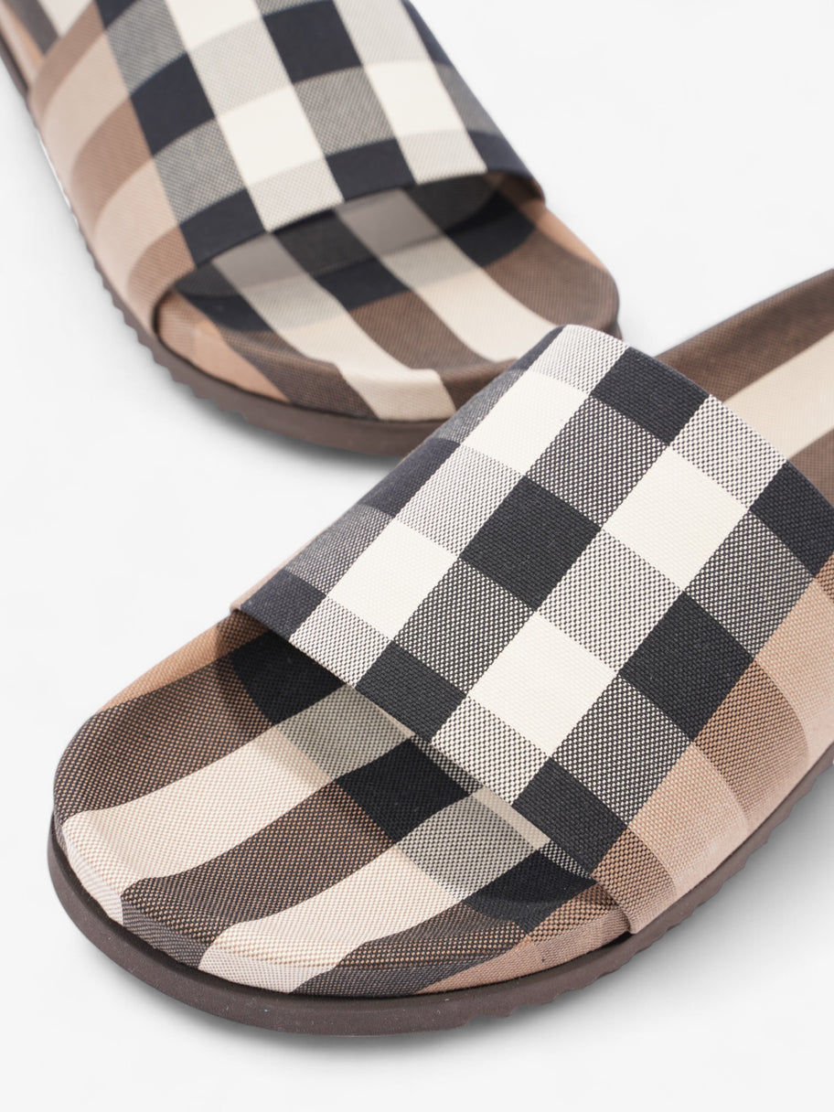 Burberry Check Slide Dark Birch Brown Cotton EU 43 UK 9 Image 9