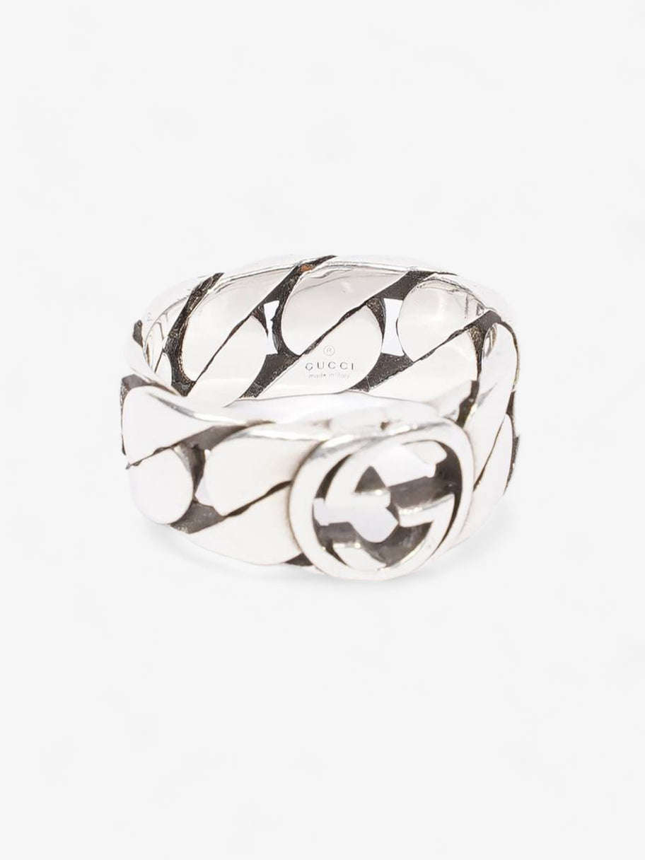 Interlocking G Chain Ring Silver Base Metal 13 Image 4