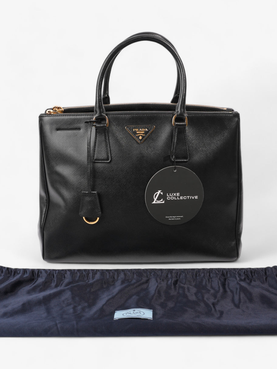 Prada Galleria Double Zip Tote Black Saffiano Leather Large Image 11