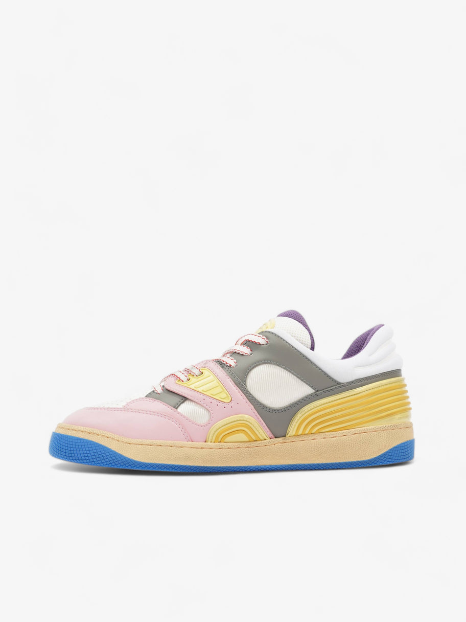 Basket Low-top Sneakers White / Pink / Yellow Leather EU 39.5 UK 6.5 Image 3