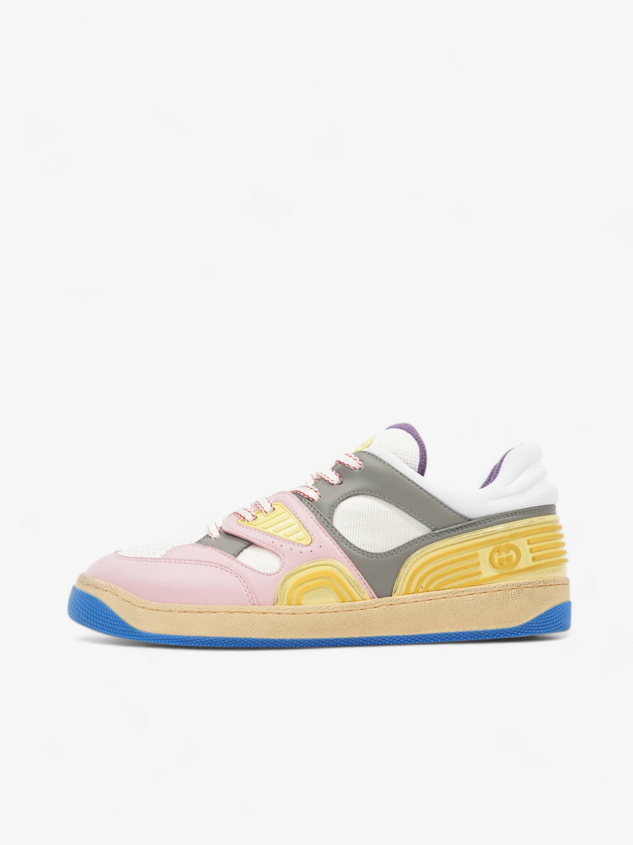 Basket Low-top Sneakers White / Pink / Yellow Leather EU 39.5 UK 6.5 Image 5