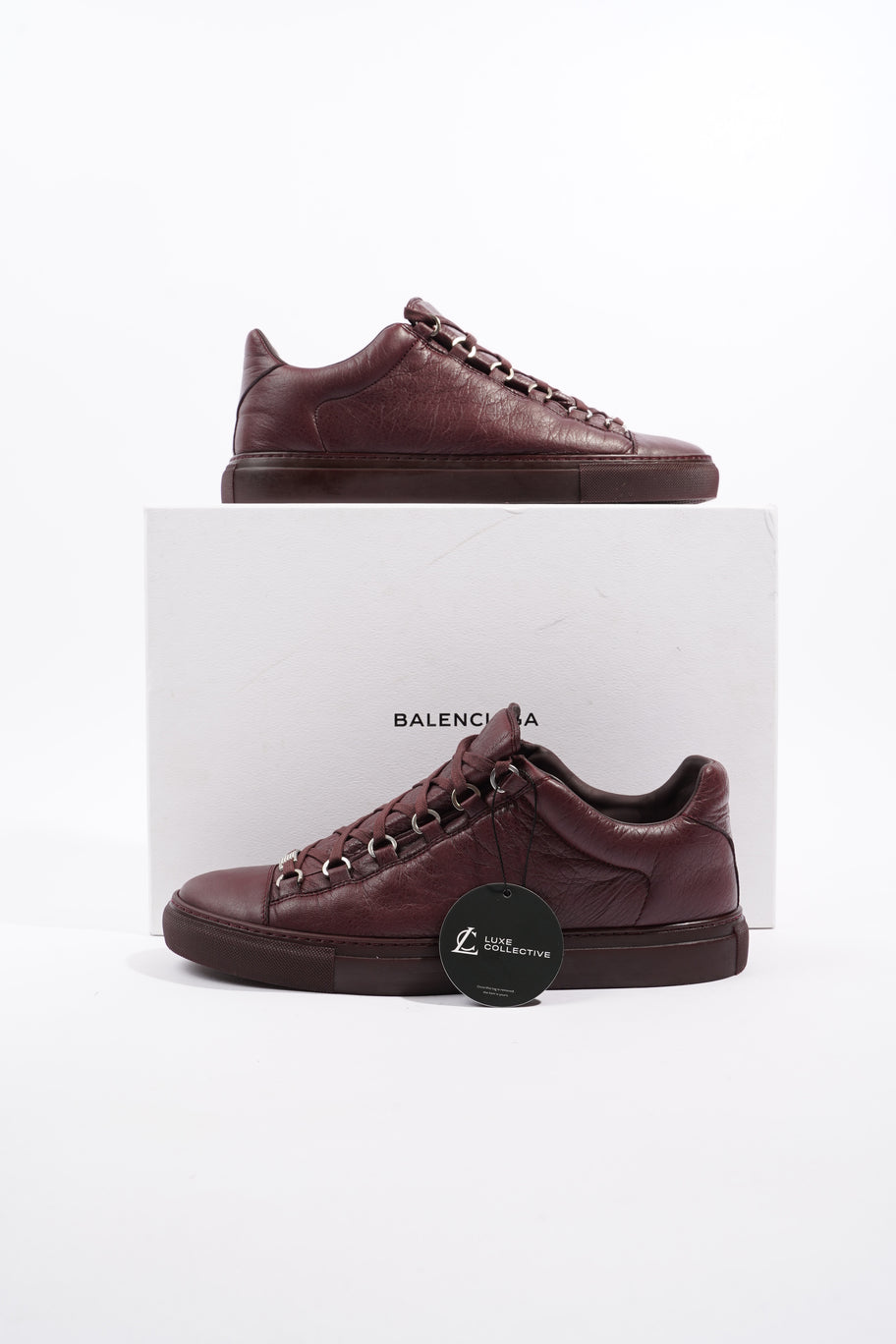 Balenciaga Arena Low top Maroon Leather EU 43 UK 9 Luxe Collective