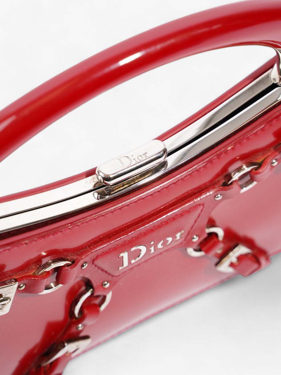 Christian Dior Bondage Clutch Red Calfskin Leather Image 8