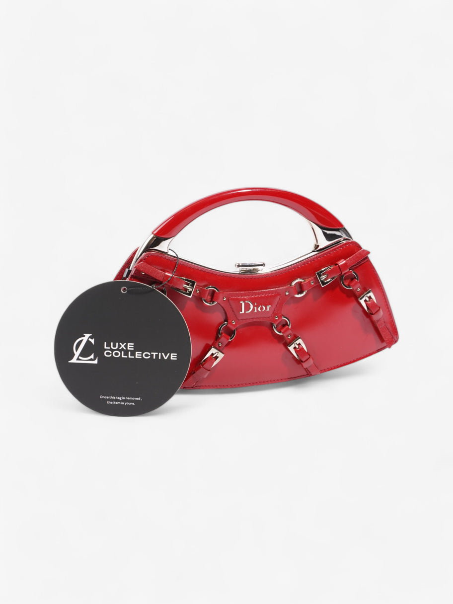 Christian Dior Bondage Clutch Red Calfskin Leather Image 10