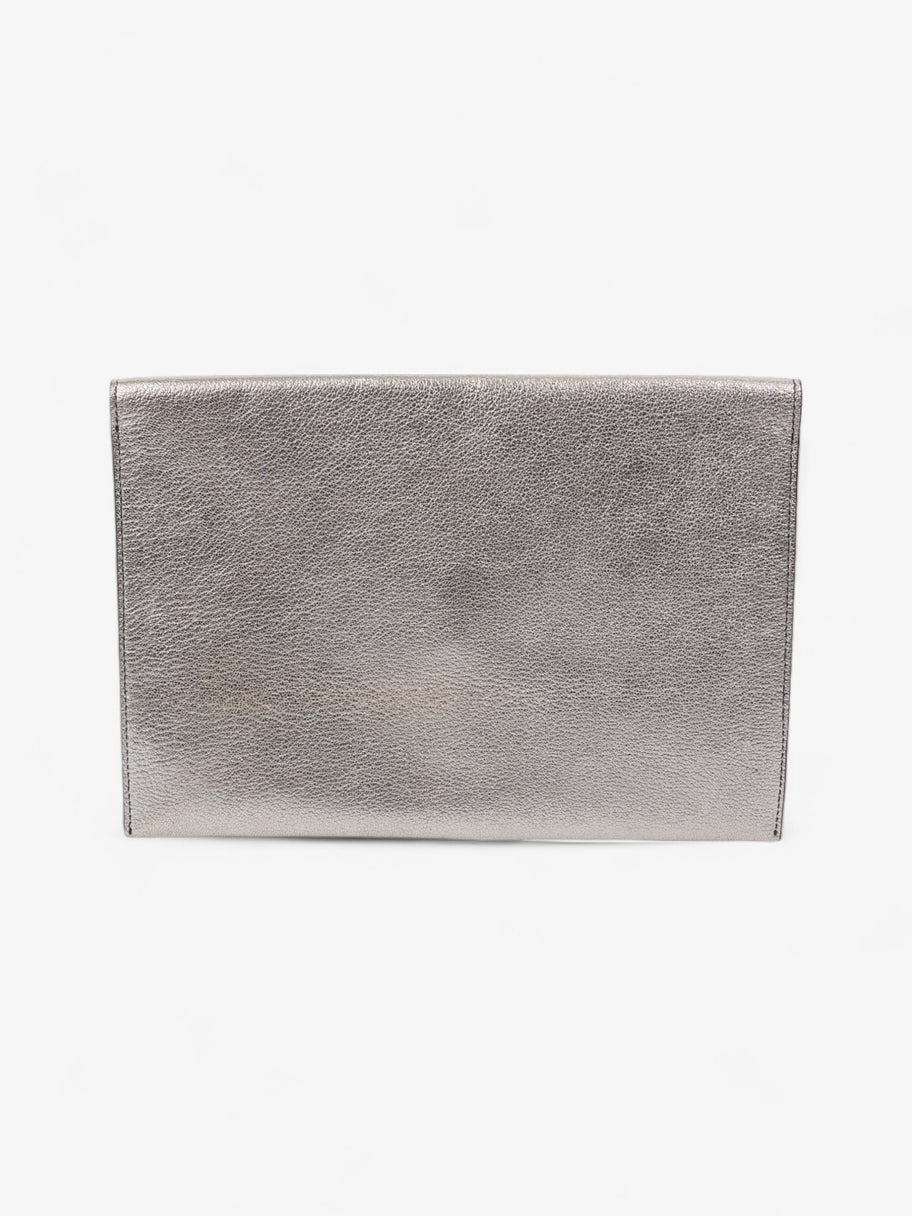 Alexander McQueen Skull Clutch Silver Leather Image 4