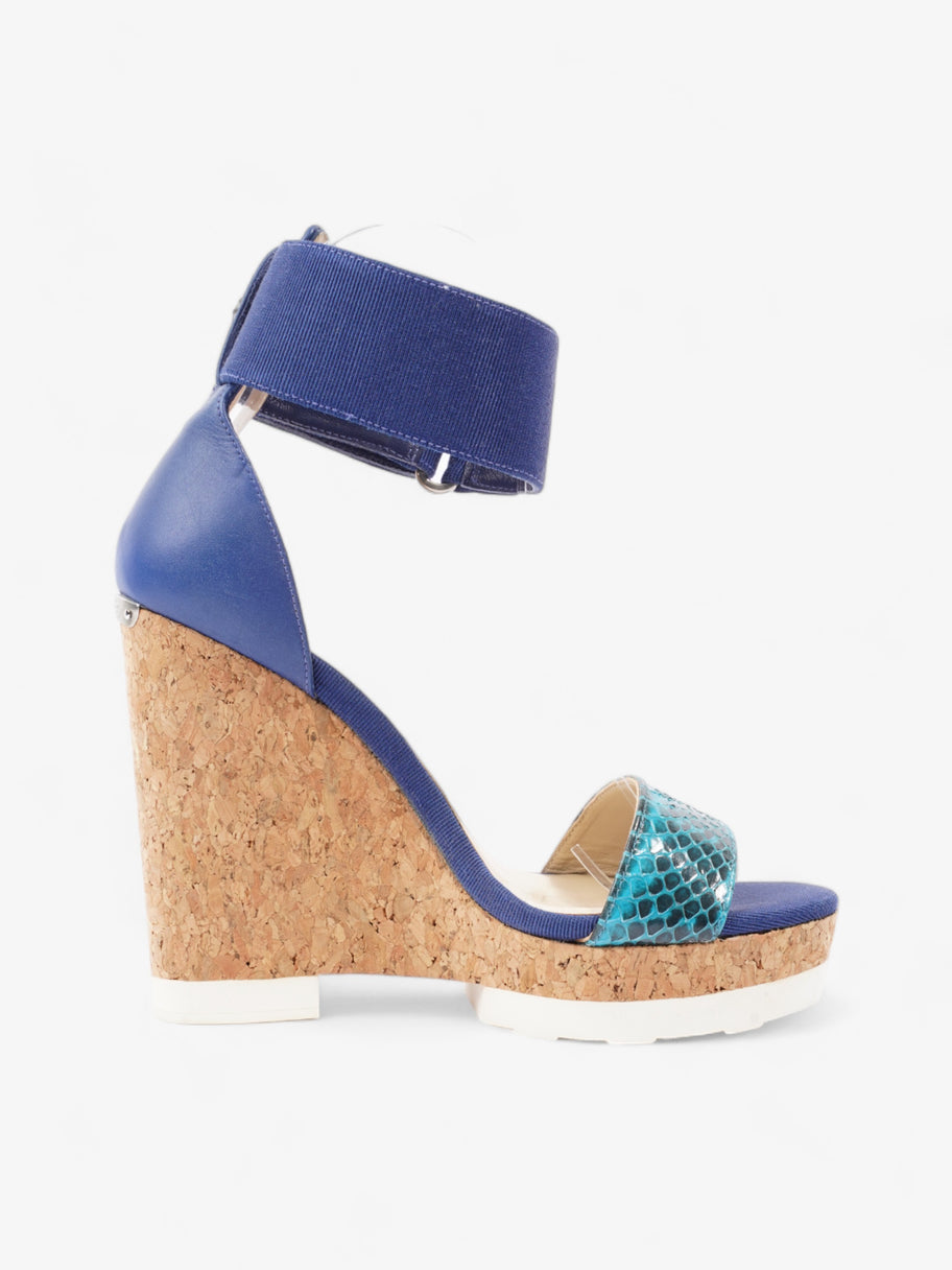 Neston Platform Wedge Sandals 120 Blue  Python EU 37 UK 4 Image 4