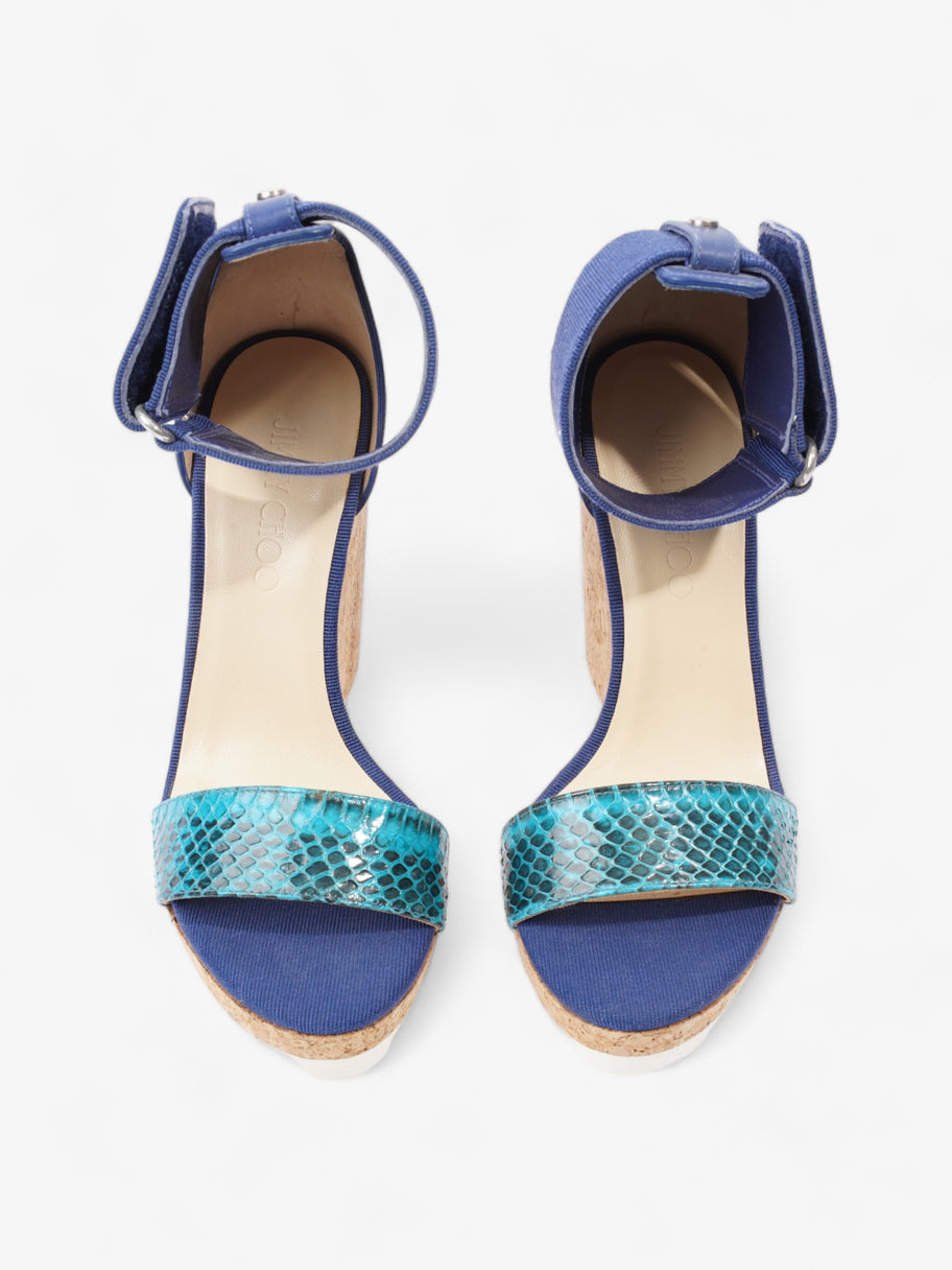 Neston Platform Wedge Sandals 120 Blue  Python EU 37 UK 4 Image 8